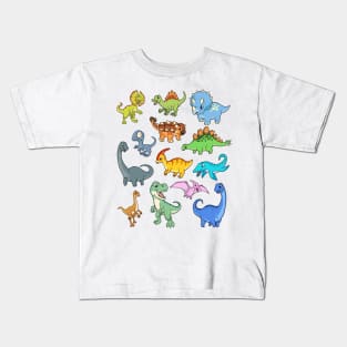 Many kawaii dinosaurs Kids T-Shirt